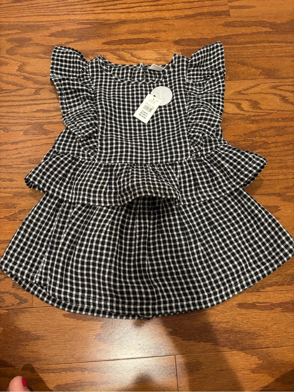 Baby Gap Black & White Gingham Ruffle Top with Skort